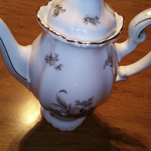 Johann Haviland Vintage Bavaria Germany Sepia Rose Dual Function Coffee/Tea Pot - Picture 5 of 15